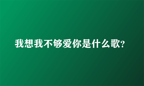 我想我不够爱你是什么歌？