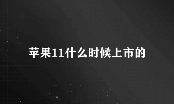 苹果11什么时候上市的