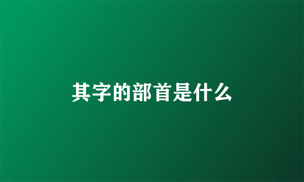 其字的部首是什么