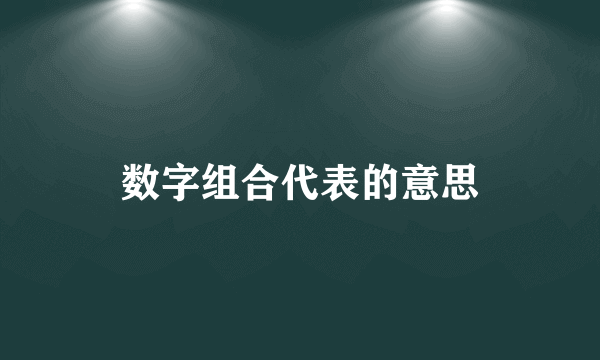 数字组合代表的意思