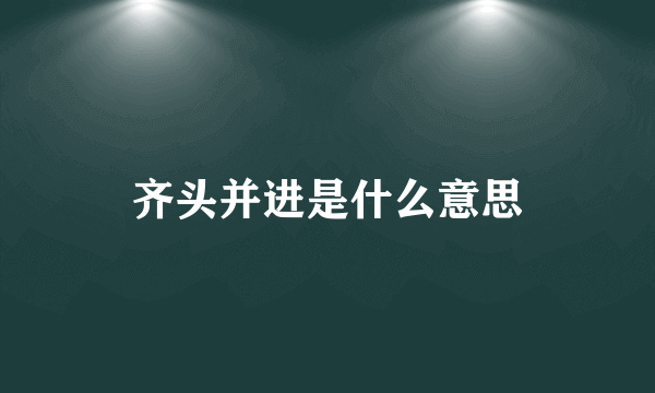 齐头并进是什么意思