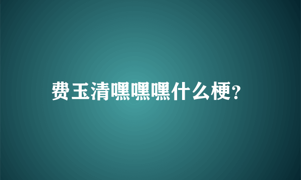 费玉清嘿嘿嘿什么梗？