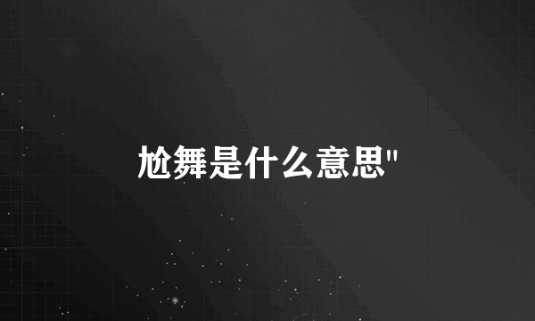 尬舞是什么意思