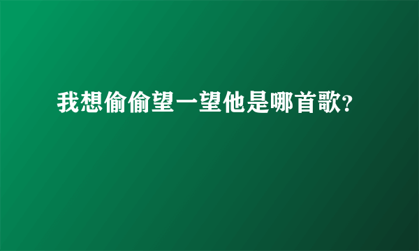 我想偷偷望一望他是哪首歌？