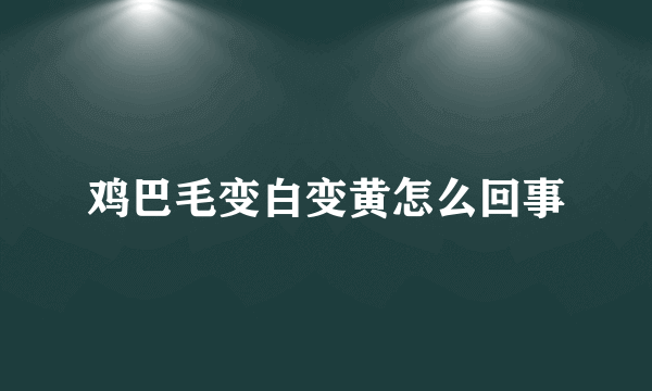 鸡巴毛变白变黄怎么回事