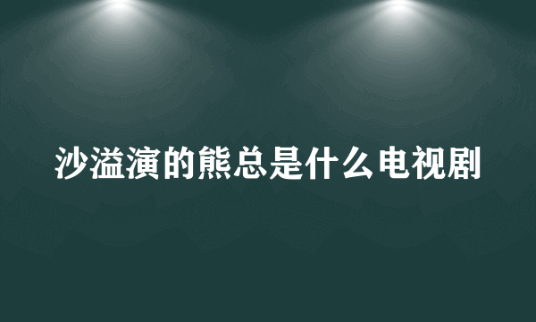 沙溢演的熊总是什么电视剧