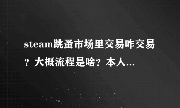 steam跳蚤市场里交易咋交易？大概流程是啥？本人小白，大神勿喷。