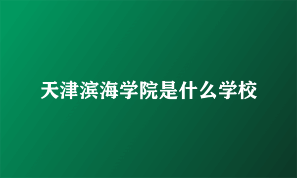 天津滨海学院是什么学校