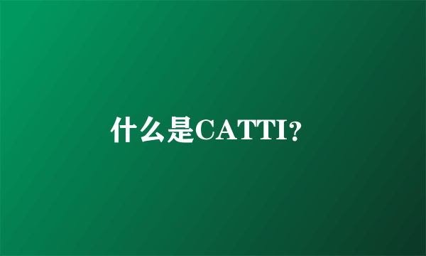 什么是CATTI？