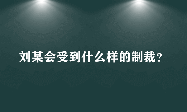 刘某会受到什么样的制裁？