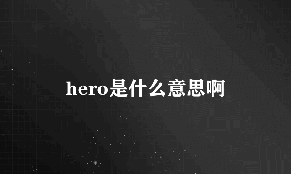 hero是什么意思啊