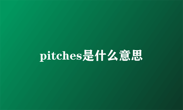 pitches是什么意思