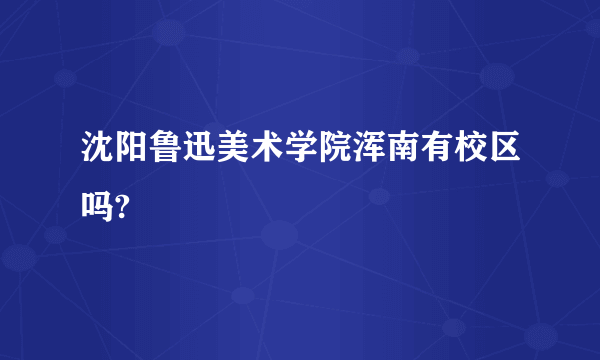 沈阳鲁迅美术学院浑南有校区吗?