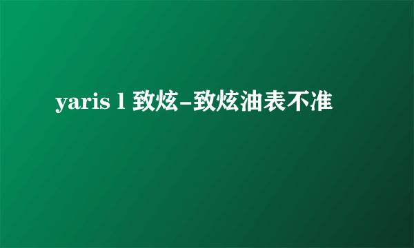 yaris l 致炫-致炫油表不准