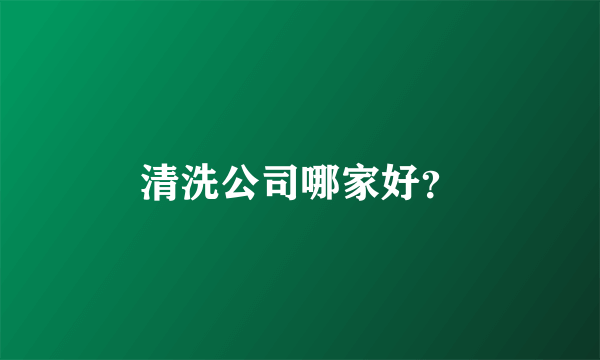 清洗公司哪家好？