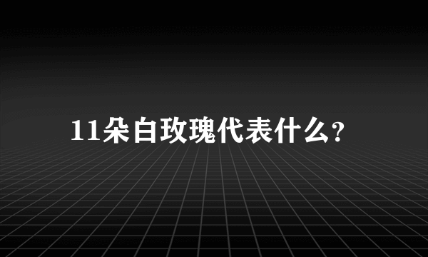 11朵白玫瑰代表什么？