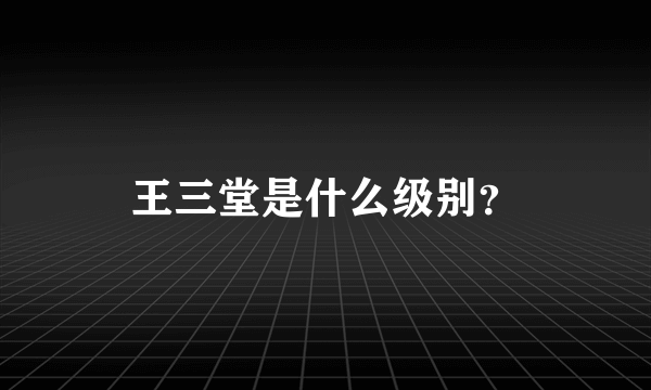 王三堂是什么级别？