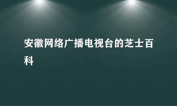 安徽网络广播电视台的芝士百科