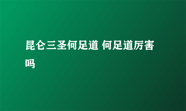 昆仑三圣何足道 何足道厉害吗