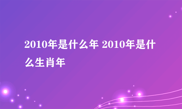 2010年是什么年 2010年是什么生肖年