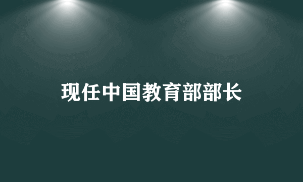 现任中国教育部部长