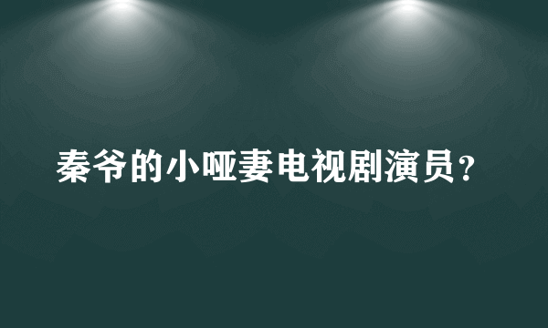 秦爷的小哑妻电视剧演员？