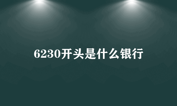 6230开头是什么银行