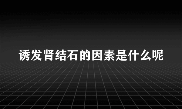 诱发肾结石的因素是什么呢