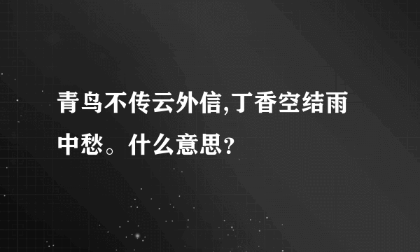 青鸟不传云外信,丁香空结雨中愁。什么意思？