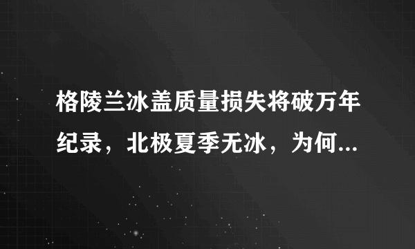 格陵兰冰盖质量损失将破万年纪录，北极夏季无冰，为何冰川消融如此之快？