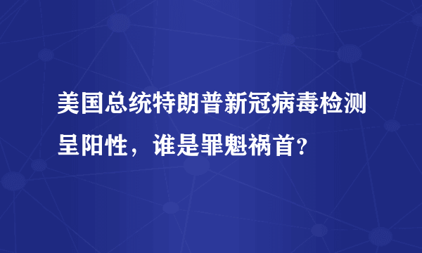 美国总统特朗普新冠病毒检测呈阳性，谁是罪魁祸首？