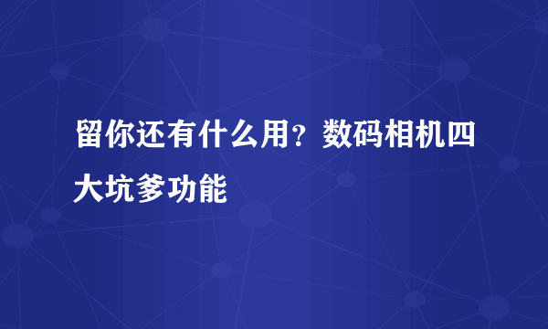 留你还有什么用？数码相机四大坑爹功能