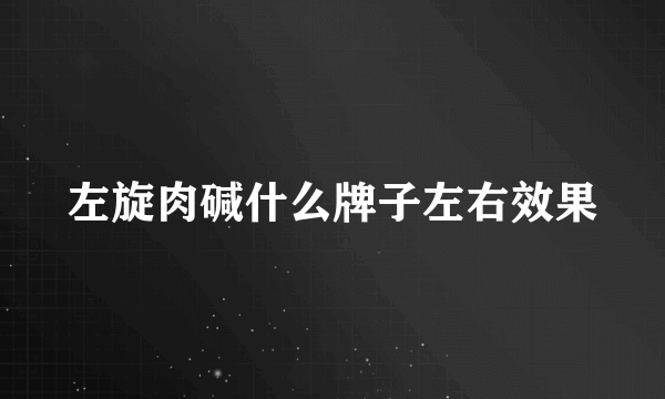 左旋肉碱什么牌子左右效果