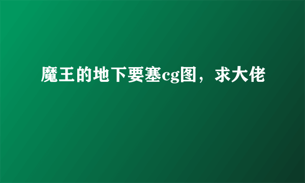 魔王的地下要塞cg图，求大佬