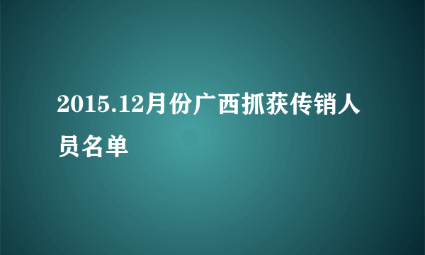 2015.12月份广西抓获传销人员名单