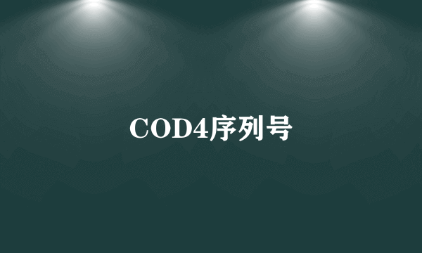 COD4序列号