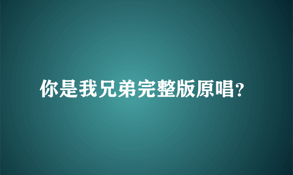 你是我兄弟完整版原唱？