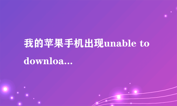 我的苹果手机出现unable to download APP. 无法下载软件,怎么处理?