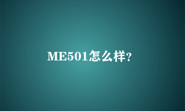 ME501怎么样？