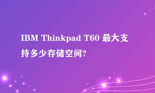 IBM Thinkpad T60 最大支持多少存储空间?