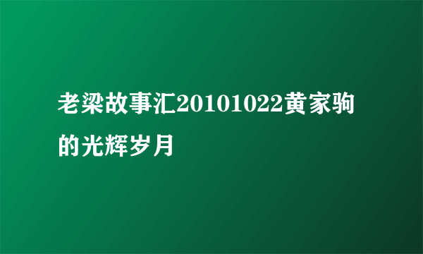 老梁故事汇20101022黄家驹的光辉岁月