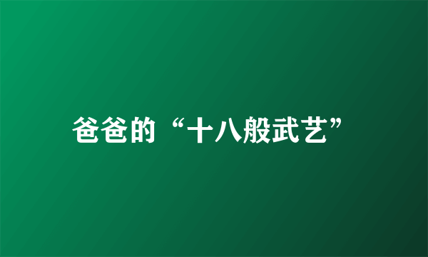 爸爸的“十八般武艺”