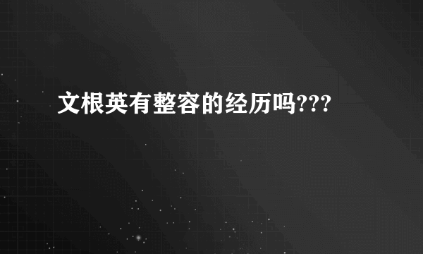 文根英有整容的经历吗???