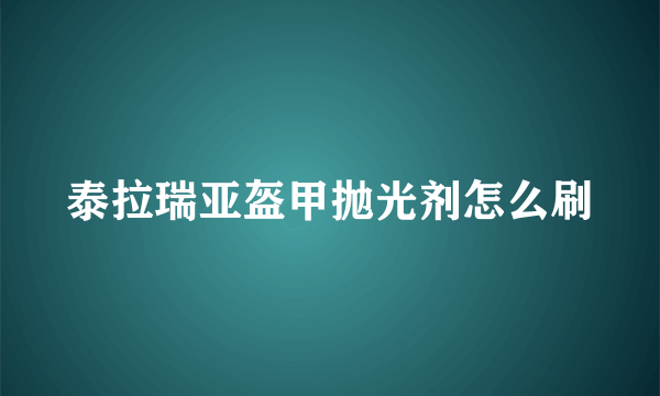 泰拉瑞亚盔甲抛光剂怎么刷