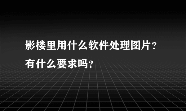 影楼里用什么软件处理图片？有什么要求吗？