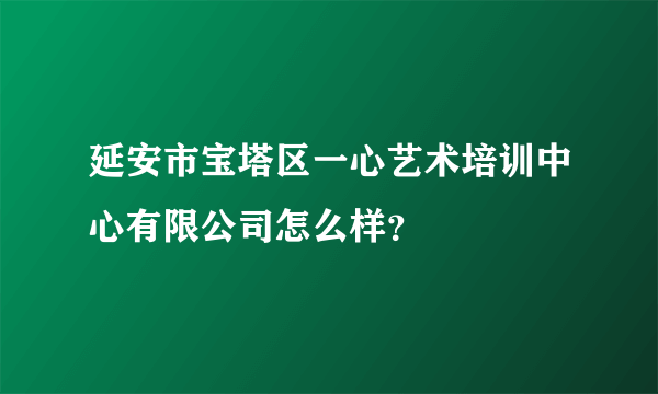 延安市宝塔区一心艺术培训中心有限公司怎么样？