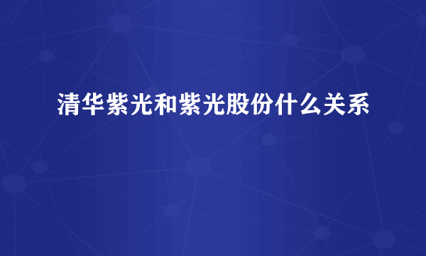 清华紫光和紫光股份什么关系