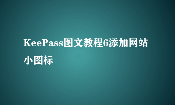 KeePass图文教程6添加网站小图标