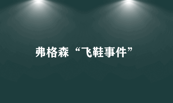 弗格森“飞鞋事件”