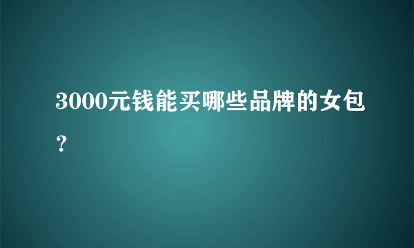 3000元钱能买哪些品牌的女包？